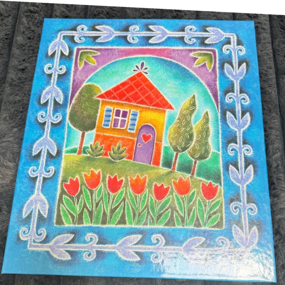 NEWHallmark Create-Your-Own Post-Bound Photo Album PHA6258 Colorful House Tulips